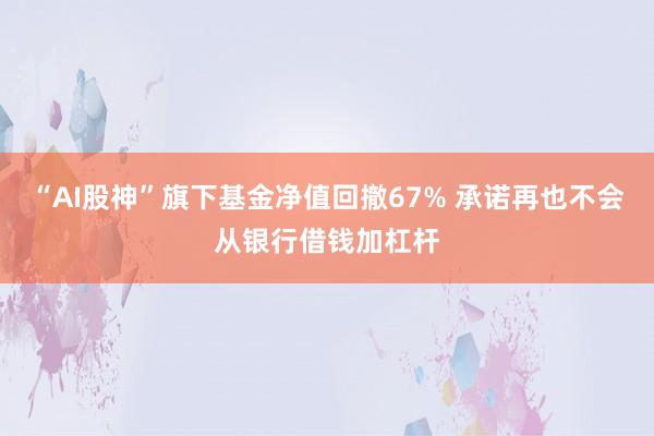 “AI股神”旗下基金净值回撤67% 承诺再也不会从银行借钱加杠杆