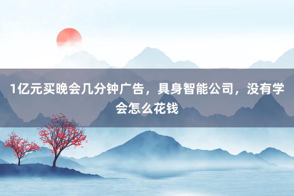 1亿元买晚会几分钟广告，具身智能公司，没有学会怎么花钱