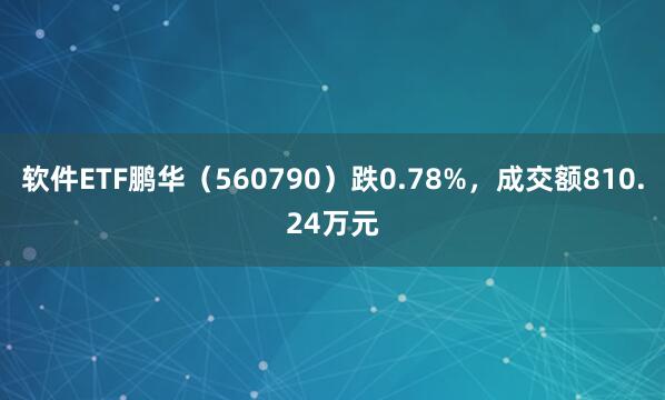 软件ETF鹏华（560790）跌0.78%，成交额810.24万元
