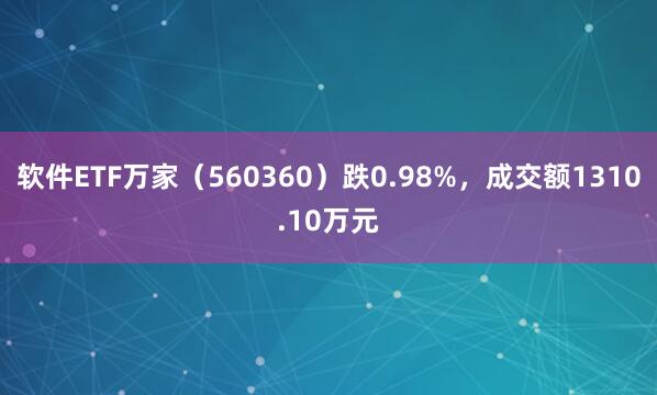软件ETF万家（560360）跌0.98%，成交额1310.10万元