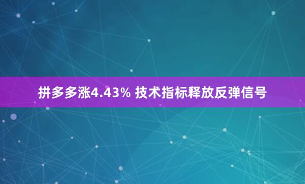 拼多多涨4.43% 技术指标释放反弹信号