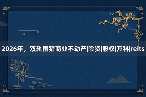 2026年，双轨围猎商业不动产|险资|股权|万科|reits