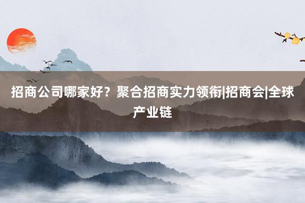 招商公司哪家好？聚合招商实力领衔|招商会|全球产业链