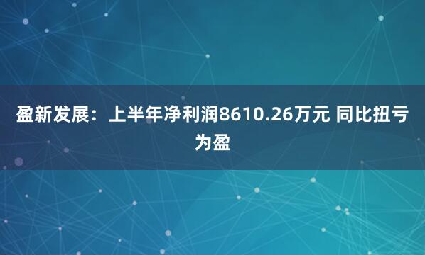 盈新发展：上半年净利润8610.26万元 同比扭亏为盈