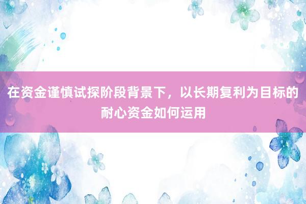 在资金谨慎试探阶段背景下，以长期复利为目标的耐心资金如何运用