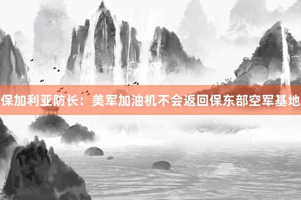 保加利亚防长：美军加油机不会返回保东部空军基地