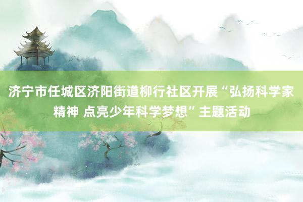 济宁市任城区济阳街道柳行社区开展“弘扬科学家精神 点亮少年科学梦想”主题活动