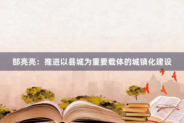 郜亮亮：推进以县城为重要载体的城镇化建设