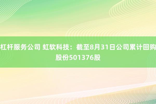 杠杆服务公司 虹软科技：截至8月31日公司累计回购股份501376股
