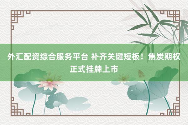 外汇配资综合服务平台 补齐关键短板！焦炭期权正式挂牌上市