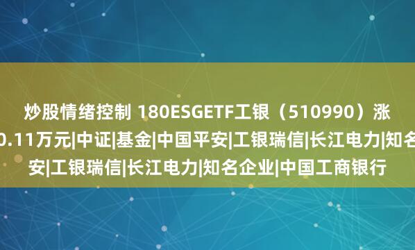 炒股情绪控制 180ESGETF工银（510990）涨0.57%，成交额640.11万元|中证|基金|中国平安|工银瑞信|长江电力|知名企业|中国工商银行